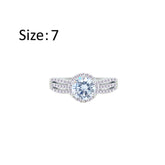 عصفور كريستال خاتم فضة عيار 925 بتصميم دائري زخرفي مرصع بالزركون RM0112-7