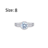 عصفور كريستال خاتم فضة عيار 925 بتصميم دائري زخرفي مرصع بالزركون RM0112-8