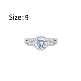 عصفور كريستال خاتم فضة عيار 925 بتصميم دائري زخرفي مرصع بالزركون RM0112-9