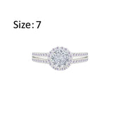 Asfour Crystal Split Shank Ring With Round Zircon Stones In 925 Sterling Silver-RM0113-7
