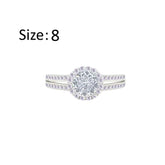 عصفور كريستال خاتم فضة عيار 925 بتصميم دائري زخرفي مرصع بالزركون RM0113-8