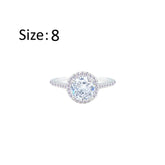 عصفور كريستال خاتم فضة عيار 925 بتصميم دائري مرصع بفصوص الزركون RM0115-8