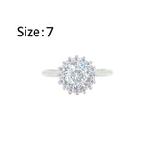 عصفور كريستال خاتم فضة عيار 925 بتصميم دائري مرصع بفصوص الزركون RM0116-7