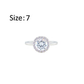 Asfour Crystal Drew ring With Halo Round Zircon Stone In 925 Sterling Silver-RM0121-7