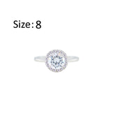 Asfour Crystal Drew ring With Halo Round Zircon Stone In 925 Sterling Silver-RM0121-8