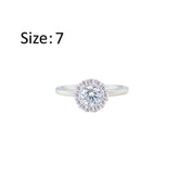 Asfour Crystal Drew Ring With Floral Round Design In 925 Sterling Silver-RM0128-7