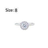 Asfour Crystal Drew Ring With Floral Round Design In 925 Sterling Silver-RM0128-8