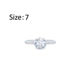 Asfour Crystal Drew Ring With Round Zircon Stone In 925 Sterling Silver-RM0129-7