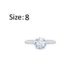 Asfour Crystal Drew Ring With Round Zircon Stone In 925 Sterling Silver-RM0129-8