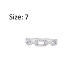 عصفور كريستال خاتم فضة عيار 925 علي شكل مشبك ورق مرصع بالزركون RM0132-7