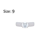 Asfour Crystal Fashion Ring With Round Design Inlaid With Zircon In 925 Sterling Silver-RM0138-9