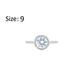 Asfour Crystal Halo Ring With Round Design In 925 Sterling Silver-RM0139-9