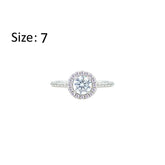 Asfour Crystal Halo Ring With Round Design In 925 Sterling Silver-RM0140-7