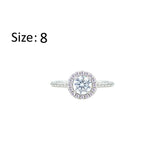 Asfour Crystal Halo Ring With Round Design In 925 Sterling Silver-RM0140-8