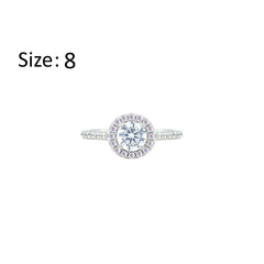 Asfour Crystal Halo Ring With Round Design In 925 Sterling Silver-RM0140-8