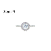 Asfour Crystal Halo Ring With Round Design In 925 Sterling Silver-RM0140-9