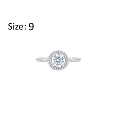 Asfour Crystal Halo Ring With Round Design In 925 Sterling Silver-RM0140-9