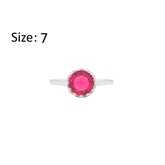 Asfour Crystal Fashion Ring With Dark Rose Round Zircon In 925 Sterling Silver-RM0142-O5-7