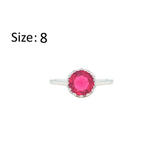 Asfour Crystal Fashion Ring With Dark Rose Round Zircon In 925 Sterling Silver-RM0142-O5-8