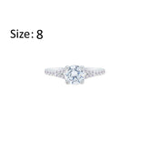 Asfour Crystal Fashion Ring With Round Design Inlaid With Zircon In 925 Sterling Silver-RM0143-8