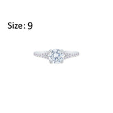 Asfour Crystal Fashion Ring With Round Design Inlaid With Zircon In 925 Sterling Silver-RM0143-9