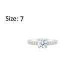 Asfour Crystal Fashion Ring With Round Design Inlaid With Zircon In 925 Sterling Silver-RM0144-7