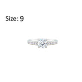 Asfour Crystal Fashion Ring With Round Design Inlaid With Zircon In 925 Sterling Silver-RM0144-9