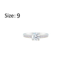 Asfour Creations Fashion Ring With Round Design Inlaid With Zircon In 925 Sterling Silver – Size 9 – RM0144-9