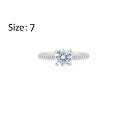 Asfour Creations Fashion Ring With Round Design Inlaid With Zircon In 925 Sterling Silver – Size 7 – RM0146-7