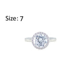 Asfour Crystal Halo Ring With Zircon Round Design In 925 Sterling Silver-RM0148-7