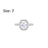 Asfour Crystal Fashion Ring With Zircon Oval Design In 925 Sterling Silver-RM0156-7