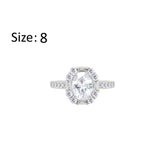 Asfour Crystal Fashion Ring With Zircon Oval Design In 925 Sterling Silver-RM0156-8