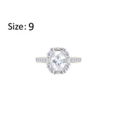 Asfour Crystal Fashion Ring With Zircon Oval Design In 925 Sterling Silver-RM0156-9