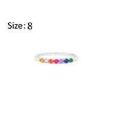 Asfour Crystal Fashion Ring With Multi Color Zircon Stones In 925 Sterling Silver-RM0165-K-8