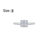 Asfour Crystal Halo Ring With Zircon Square Design In 925 Sterling Silver-RM0166-8
