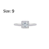 Asfour Crystal Halo Ring With Zircon Square Design In 925 Sterling Silver-RM0166-9
