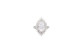 Asfour Cluster Ring With Zircon Oval Stone In 925 Sterling Silver RR0332-W-7