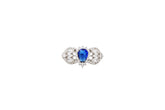 Asfour Cluster Ring With Blue Pear Design In 925 Sterling Silver RR0350-WB-8