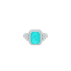 Asfour Crystal Jewelry Set With Decorative Turquoise Emerald Design In 925 Sterling Silver-SD0051-GC-8
