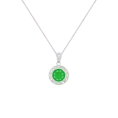 Asfour Crystal Jewelry Set With Emerald Round Design In 925 Sterling Silver-SD0062-G-7