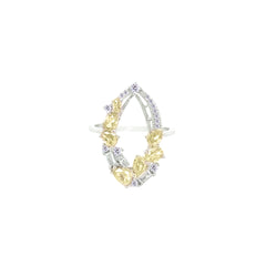 Asfour Crystal Jewelry Set With Yellow Art Deco Design In 925 Sterling Silver-SD0065-WY-7