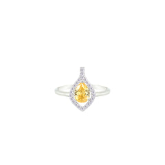 Asfour Crystal Jewelry Set With Yellow Pear Design In 925 Sterling Silver-SD0068-Y-7