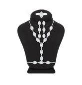 عصفور كريستال طقم فضة عيار 925 بتصميم ماركيز مرصع بالزركون - SD0095-Q-7