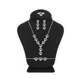 Asfour Crystal Jewelry Set With Decorative Hearts Design In 925 Sterling Silver-SD0097-8