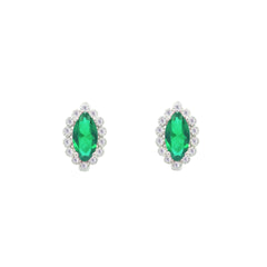 Asfour Crystal Jewelry Set With Emerald Marquise Design In 925 Sterling Silver-SD0120-G-8