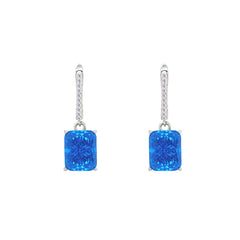 Asfour Creations Jewelry Set With Dark Aquamarine Emerald Design In 925 Sterling Silver – SD0131-M5-9