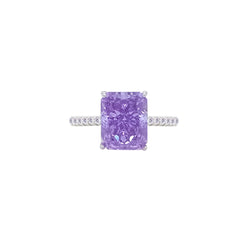 عصفور كريستال طقم فضة عيار 925 بتصميم اميرالد لون تنزانيت مرصع بالزركون SD0131-N-7