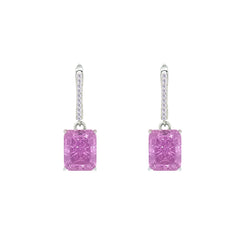 Asfour Crystal Jewelry Set With Amethyst Emerald Design In 925 Sterling Silver-SD0131-T-7