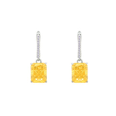 Asfour Crystal Jewelry Set With Yellow Emerald Design In 925 Sterling Silver-SD0131-Y-9