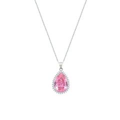 Asfour Crystal Jewelry Set With Rose Pear Design In 925 Sterling Silver-SD0134-O